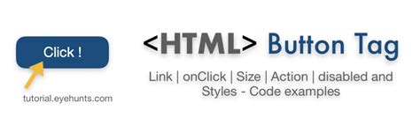 Html Button Tag Link Onclick Style Color Size Code Example Eyehunts