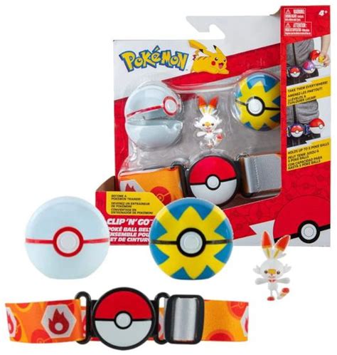 Jazwares Pokémon Clip N Go Poké Ball Belt Set Scorbunny Mallcz