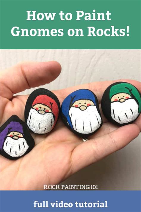 How To Make Adorable Christmas Gnome Painted Rocks Rock Painting 101