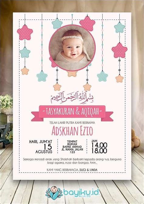 Gambar Free Download Template Kartu Undangan Aqiqah By Bayiku Id Keren
