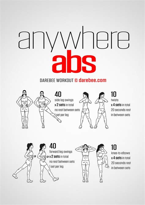Anywhere Abs Workout Standing Workout Abs Workout Workout Routine