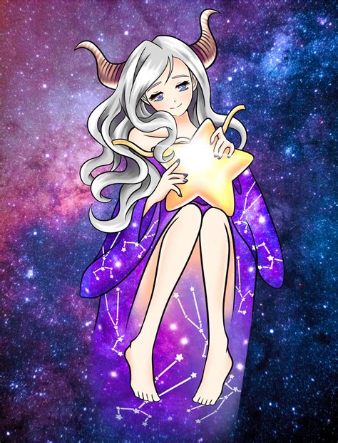 Taurus Horoscope Anime Girl Art Print Etsy