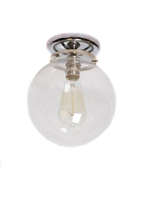 A round, drum shade spotlights your hall or entryway with warm, radiant light, brightening your traditional or modern design. Flush Mount Chrome 8 Glass Globe Edison Light | Etsy ...