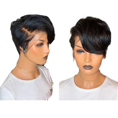 Human Hair Wigs Full Lace Wig Short Pixie Cut Brazilian Remy Straight