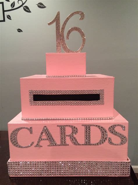 Light Pink Sweet 16 Card Box Etsy Pink Sweet 16 Sweet 16 Party