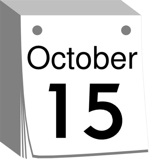 October Calendar Clip Art Black And White