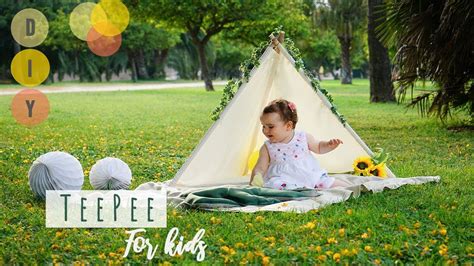 All you need is some flabby upholstery fabric stitched together in a crooked manner to build this conical tent inside the house. Kids Teepee Tent | DIY | Photography Prop - YouTube