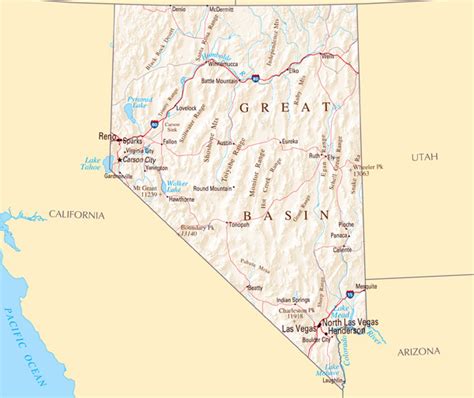 Large Map Of Nevada State With Highways And Major Cities