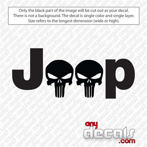 Jeep Punisher Skull Decal Sticker