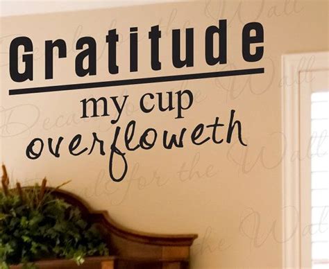 Gratitude My Cup Overfloweth Inspirational Home Living Room Etsy