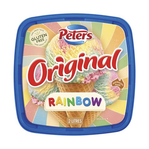 Buy Peters Gluten Free Original Rainbow Ice Cream Tub 2l Coles