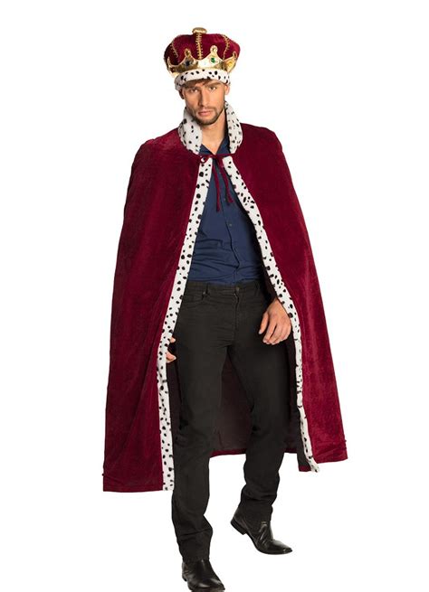 deluxe burgundy adults king or queens royal robe and crown
