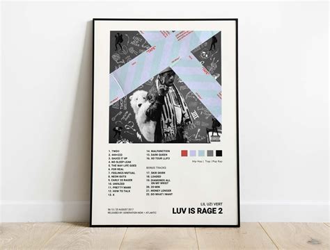 Lil Uzi Vert Luv Is Rage 2 Album Cover Poster Architeg Prints