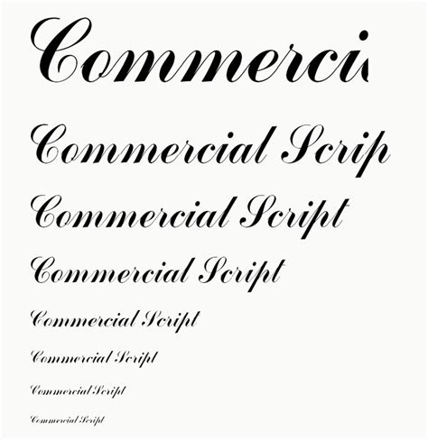 Commercial Script Font Example