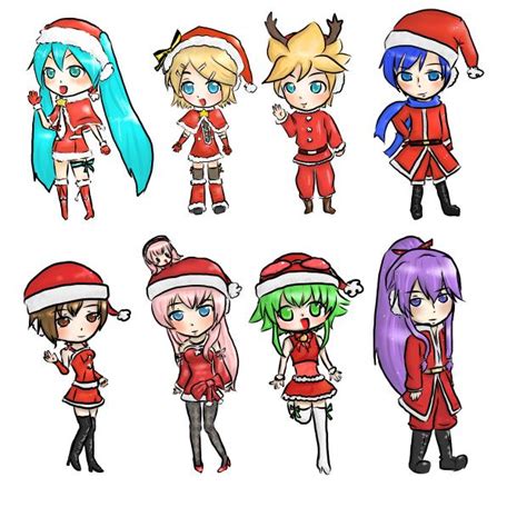 Vocaloid Christmas Chibis By Rinweb On Deviantart
