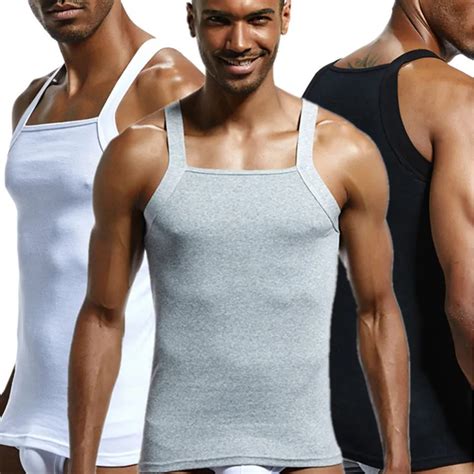 New Men Sport Tank Top Cotton Men Running Vest Gym Clothing Sleeveless Undershirts Sexy Tops Gay