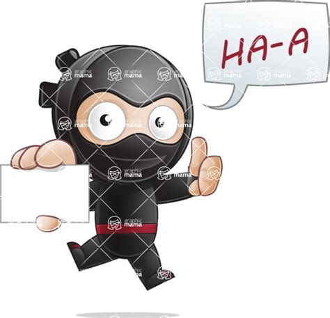 Cute Simple Style Ninja Cartoon Vector Character Sign 1 Graphicmama