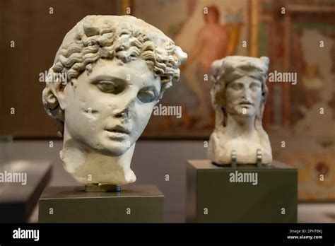 Heads Of Ancient Roman Statues On Display At Narbo Via Roman History