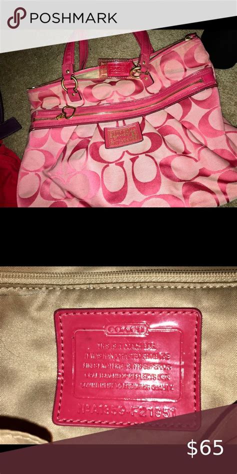 Hot Pink Coach Purse Wleather Shoulder Straps Pink Coach Purses