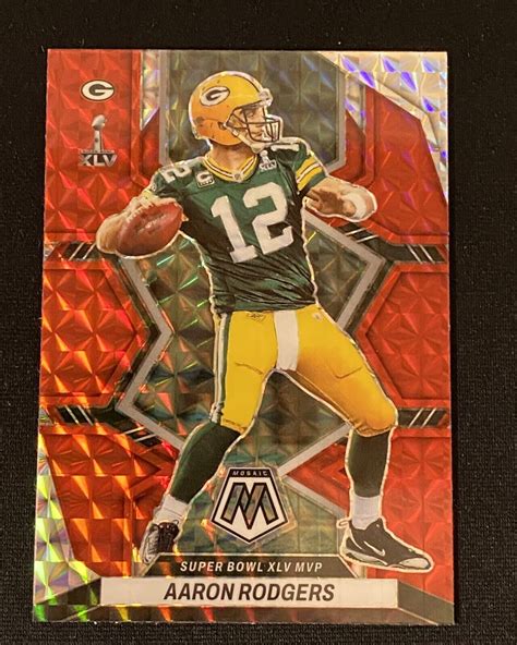 Panini Mosaic Football Aaron Rodgers Red Mosaic Packers Values Mavin