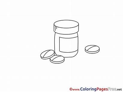 Pills Coloring Pages Children Medicine Sheet Title