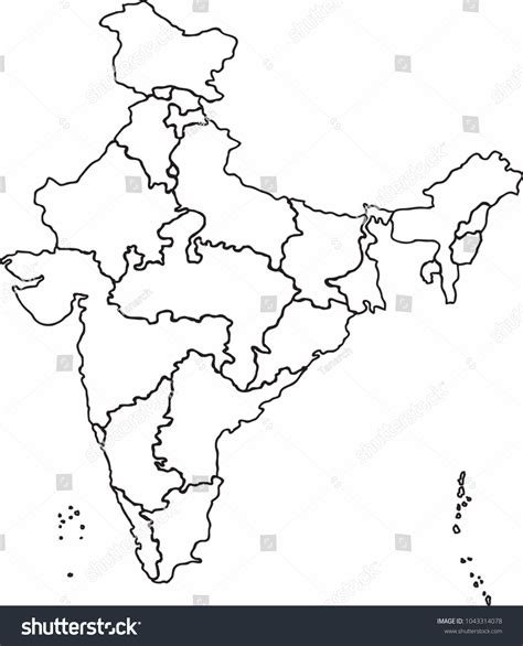 Freehand Sketch Outline India Map Vector Stock Vector Royalty Free