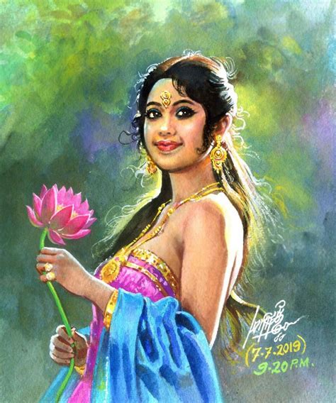 20 Beautiful Tamilnadu Portrait Paintings By Famous Artist Oviyar Maruthi