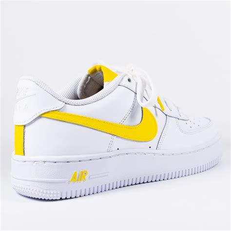 Nike Air Force 1 White Custom Yellow Swoosh Edition