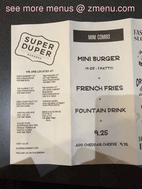 Online Menu Of Super Duper Burgers Restaurant Novato California