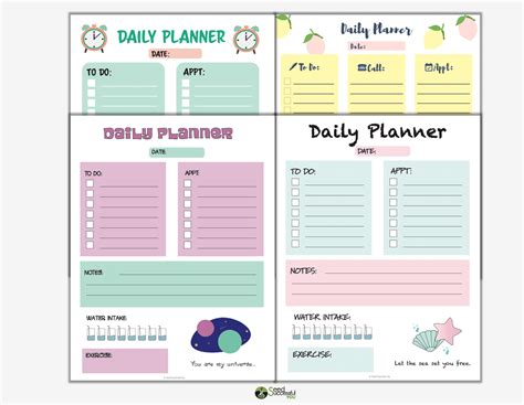 Printable Cute Daily Planner Template