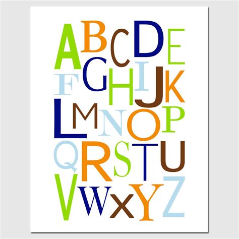 Boys Alphabet Print Alphabet Nursery Art Alphabet Canvas Art Etsy