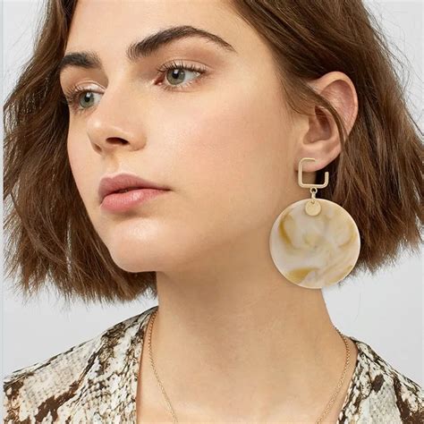 Mestilo Punk Fashion Large Round Resin Earrings 2019 In Drop Earrings Multi Color Geometry Big