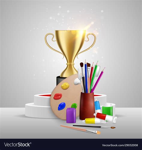 Art Contest And Competition Emblem Logo Royalty Free Vector