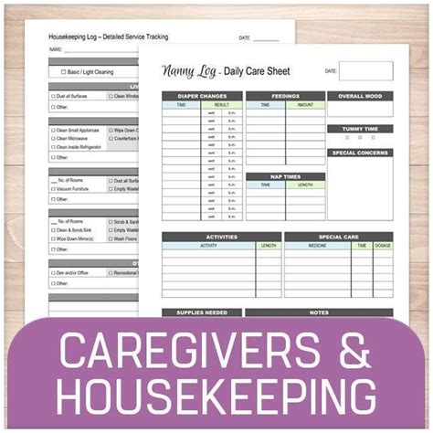 Caregivers Housekeeping And Pet Forms Online At Printable Planning