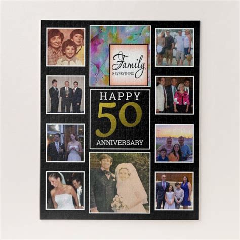 50th Gold Wedding Anniversary 10 Photo Collage Jigsaw Puzzle Zazzle
