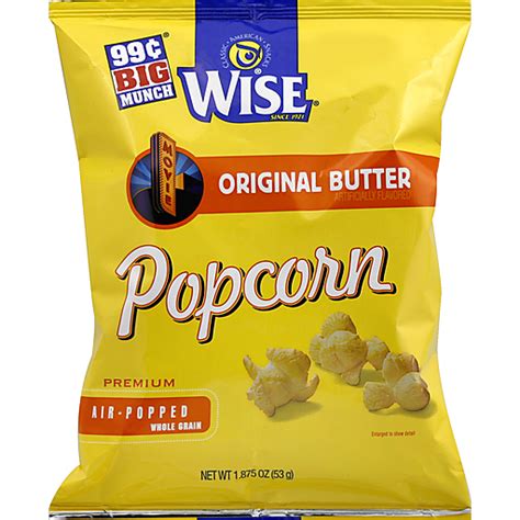 Wise Butter Popcorn 1875 Oz Bag Shop Vista Foods