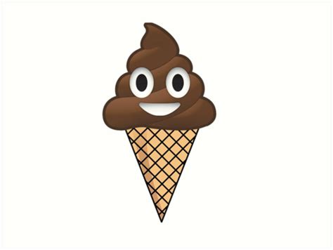 Poop Emoji Ice Cream Art Print By Imperialdesign Redbubble