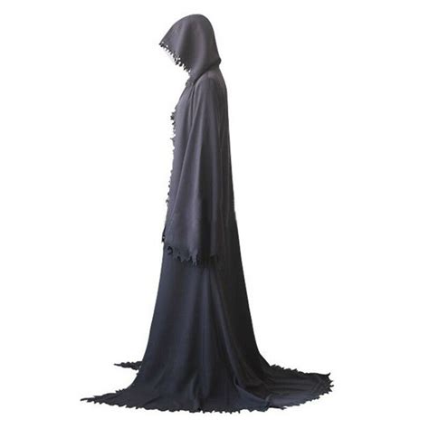 Grim Reaper Cosplay Costume Halloween Full Suit Clothing Black Cloak