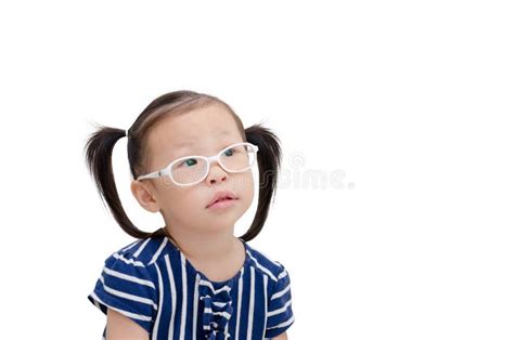 Girl Wearing Eyeglasses Over White Stock Image Image Of Look Sweet