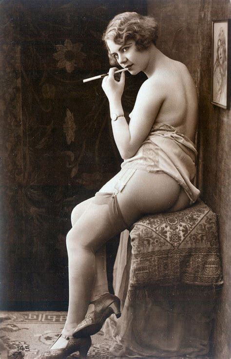 Vintage Nude Art Study R Lady Smoking Photograph By Erotique La Femme