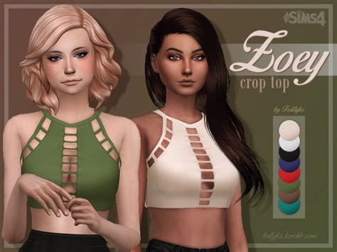 Zoey Crop Top At Trillyke Sims 4 Updates