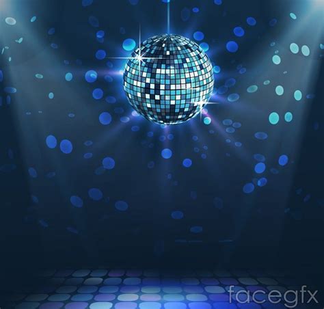 Blue Disco Ball Background Vector Disco Ball Disco Background