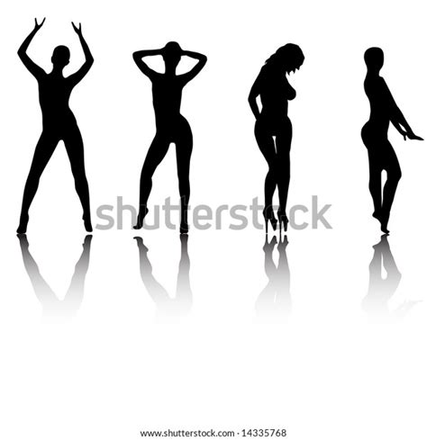 Silhouettes Girls Sexual Poses Without Clothes Stock Illustration 14335768