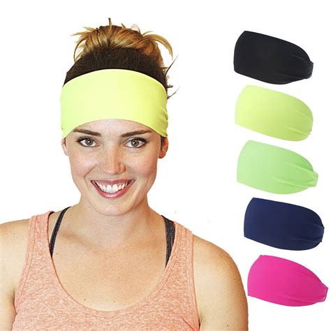 Women Men Fluorescent Sports Headband Workout Headband Non Slip
