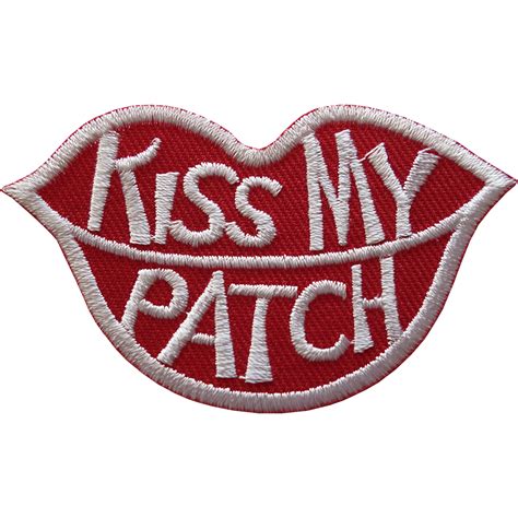 Kiss My Patch Iron On Sew On T Shirt Jeans Jacket Bag Red Lips
