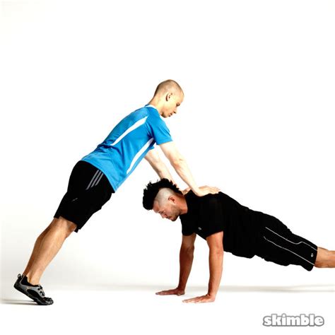Partner Plank Push Ups Exercise How To Workout Trainer By Skimble