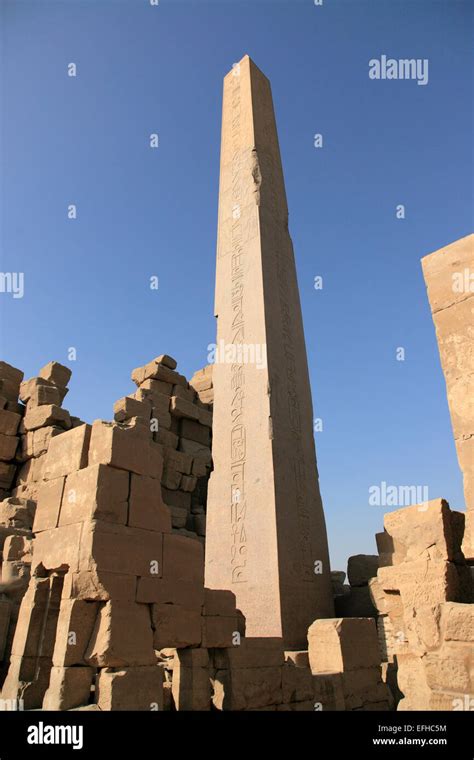 Obelisk Karnak Temple Luxor Egypt Stock Photo Alamy