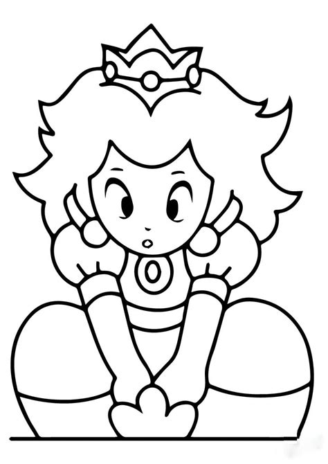Kawaii Princess Peach In Super Mario Bros Kleurplaat Gratis