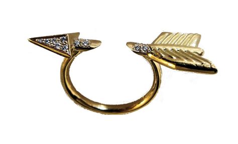 Illusion Piercing Arrow Ring Funky Chic Gold And Diamonds