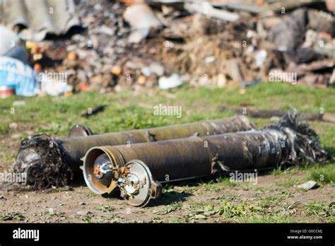 Unexploded Ordnance From Multiple Rocket Launchers Stock Photo Alamy